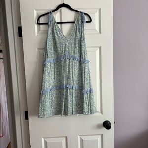 Rails Floral Mini Dress in Blue and Green